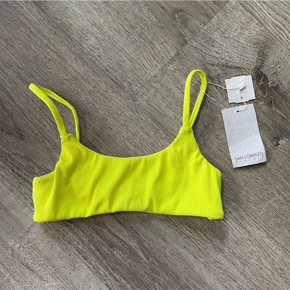 San Lorenzo Bonita Sunshine Sport Cross Back Bikini Top NWT
